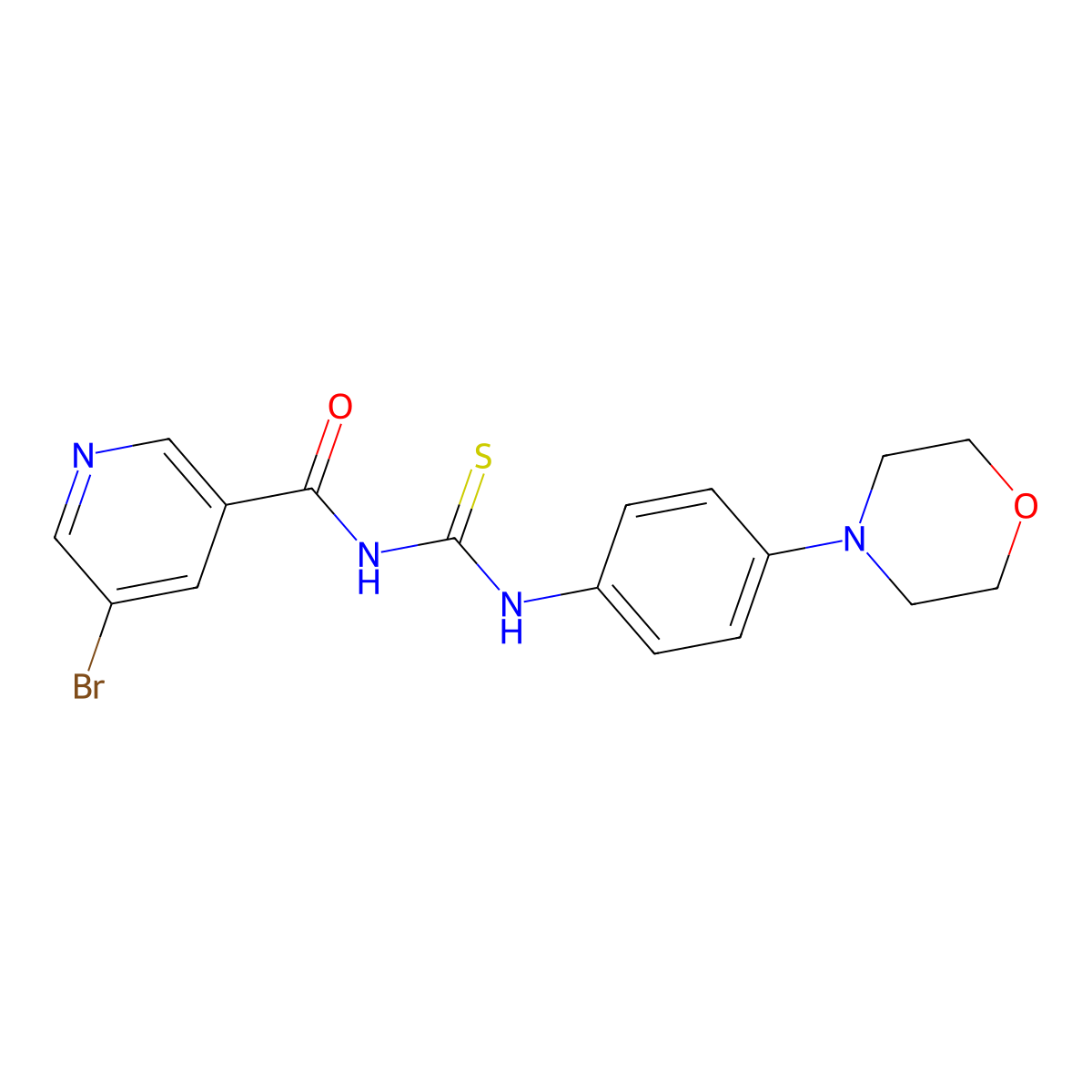 5-bromo-N-[(4-morpholin-4-ylphenyl)carbamothioyl]pyridine-3-carboxamide molecular structure, CAS 430442-26-5