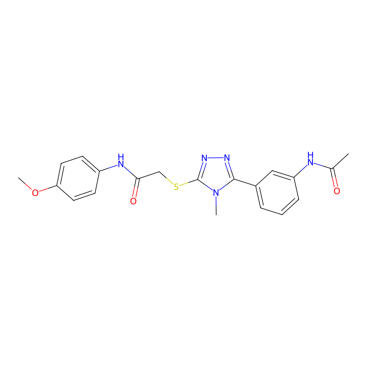 2-[[5-(3-acetamidophenyl)-4-methyl-1,2,4-triazol-3-yl]sulfanyl]-N-(4-methoxyphenyl)acetamide molecular structure, CAS 430442-42-5