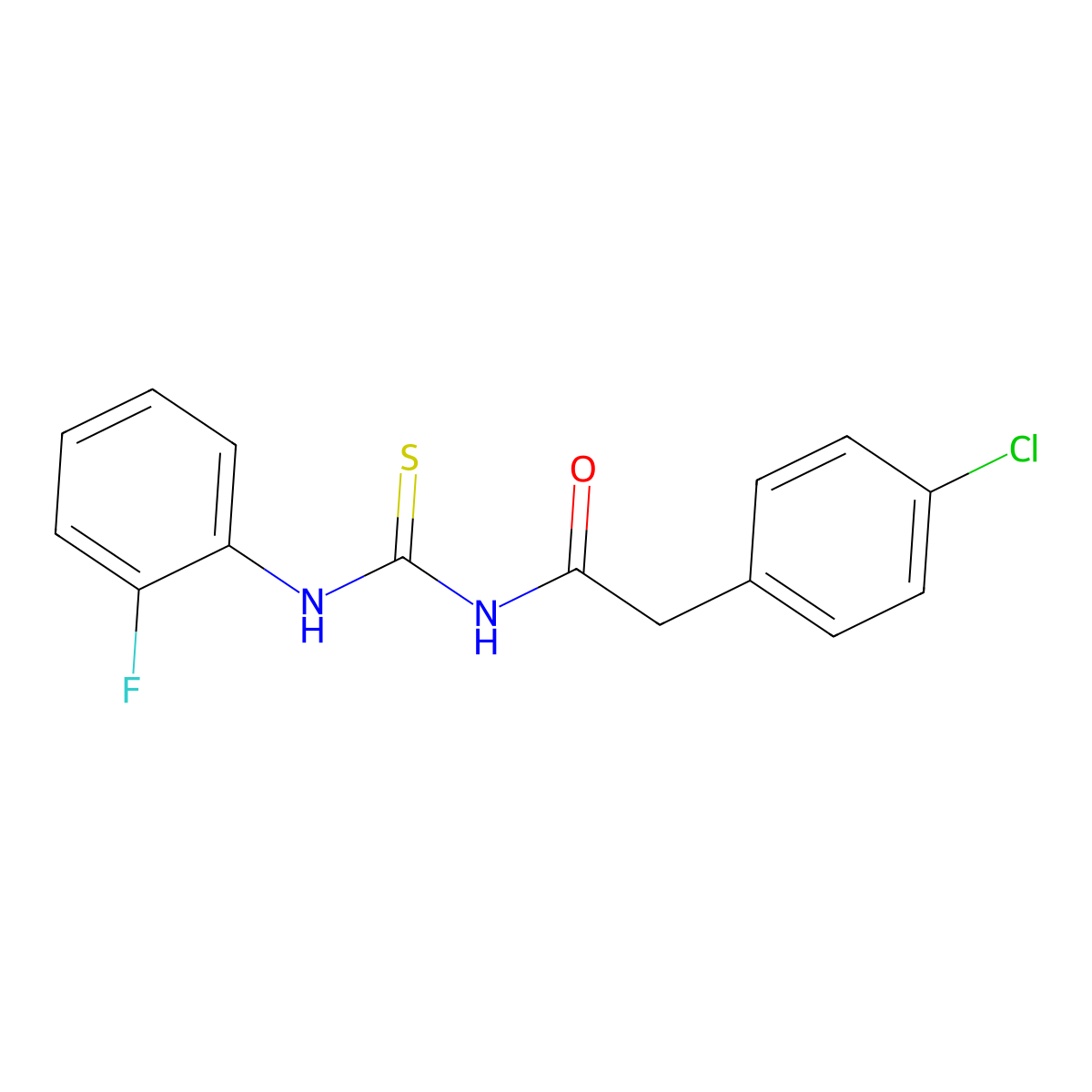 2-(4-chlorophenyl)-N-[(2-fluorophenyl)carbamothioyl]acetamide molecular structure, CAS 430442-55-0