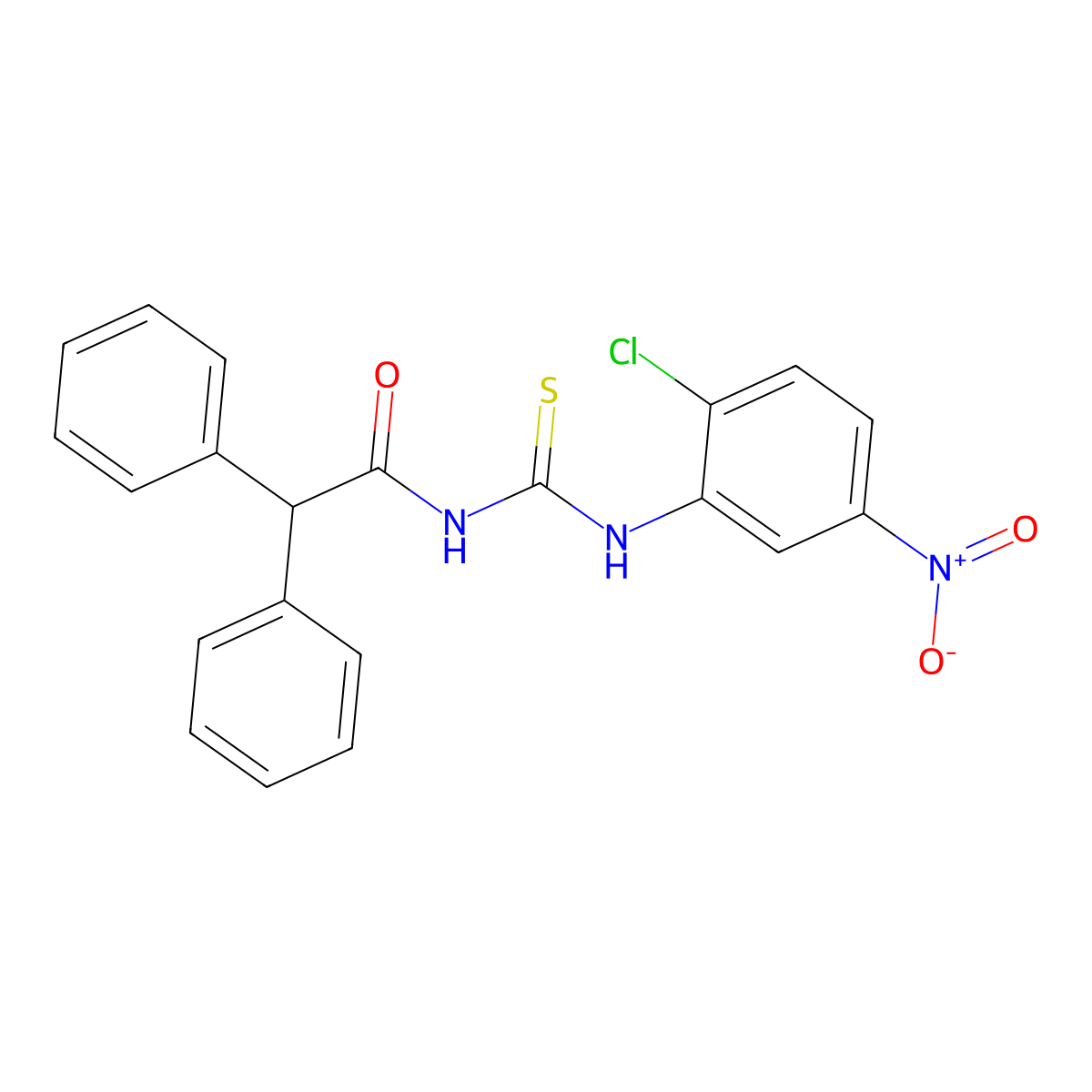 N-[(2-chloro-5-nitrophenyl)carbamothioyl]-2,2-diphenylacetamide molecular structure, CAS 430442-67-4