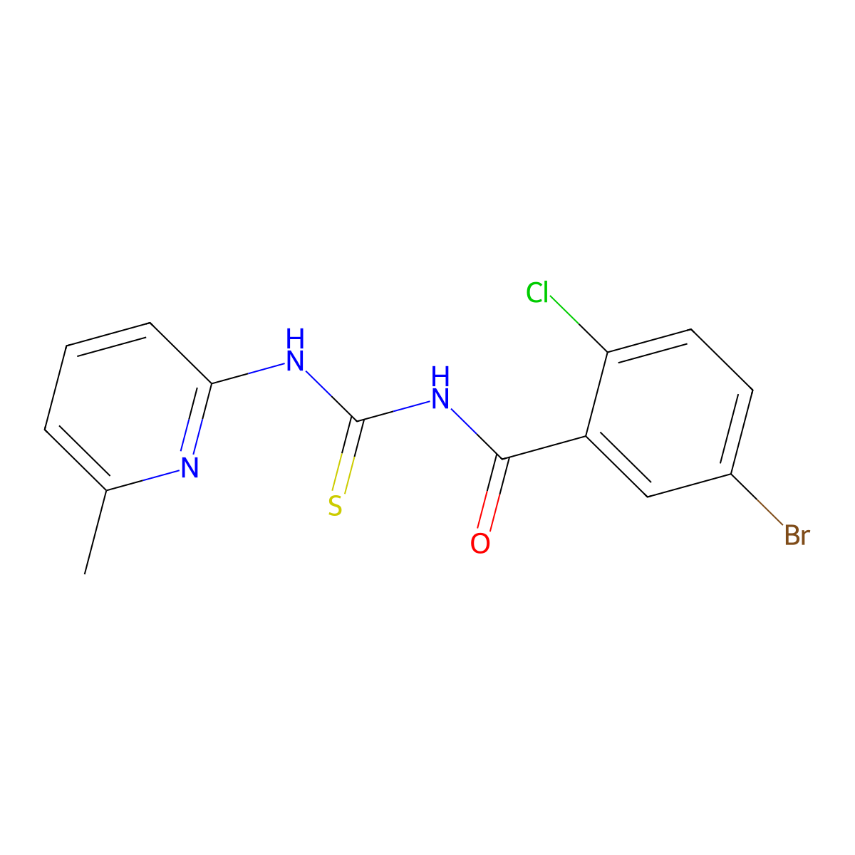 5-bromo-2-chloro-N-[(6-methylpyridin-2-yl)carbamothioyl]benzamide molecular structure, CAS 430442-68-5