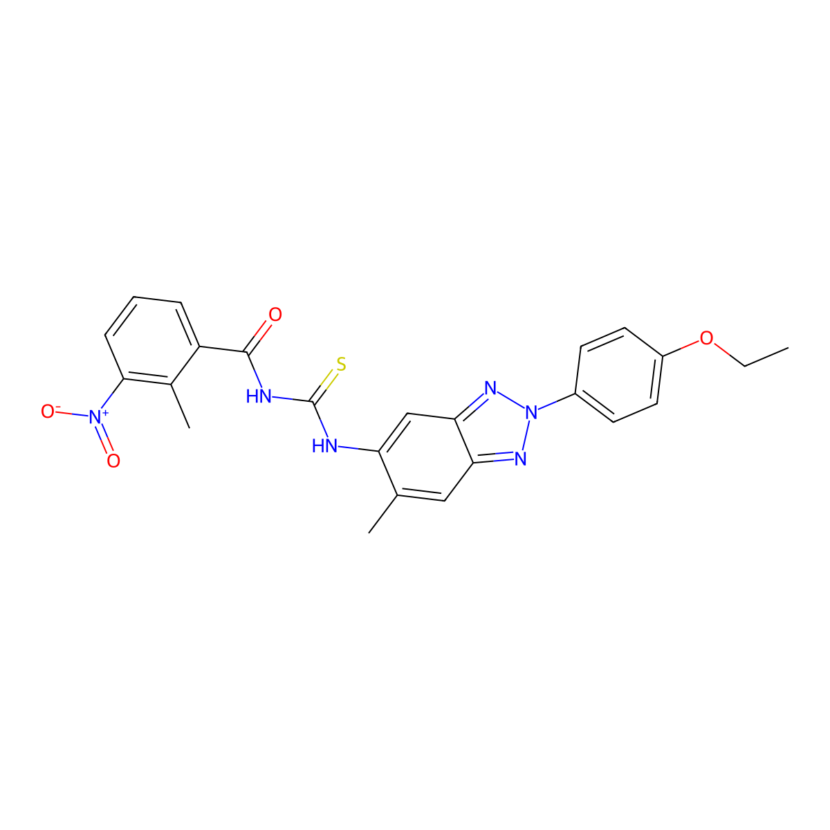 N-[[2-(4-ethoxyphenyl)-6-methylbenzotriazol-5-yl]carbamothioyl]-2-methyl-3-nitrobenzamide molecular structure, CAS 430442-76-5