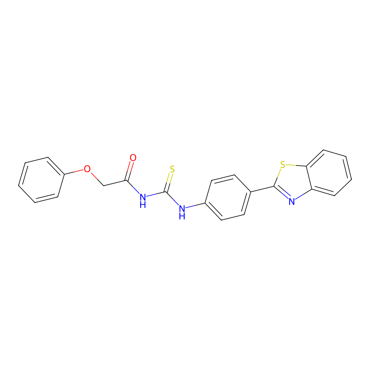 N-[[4-(1,3-benzothiazol-2-yl)phenyl]carbamothioyl]-2-phenoxyacetamide molecular structure, CAS 430442-84-5