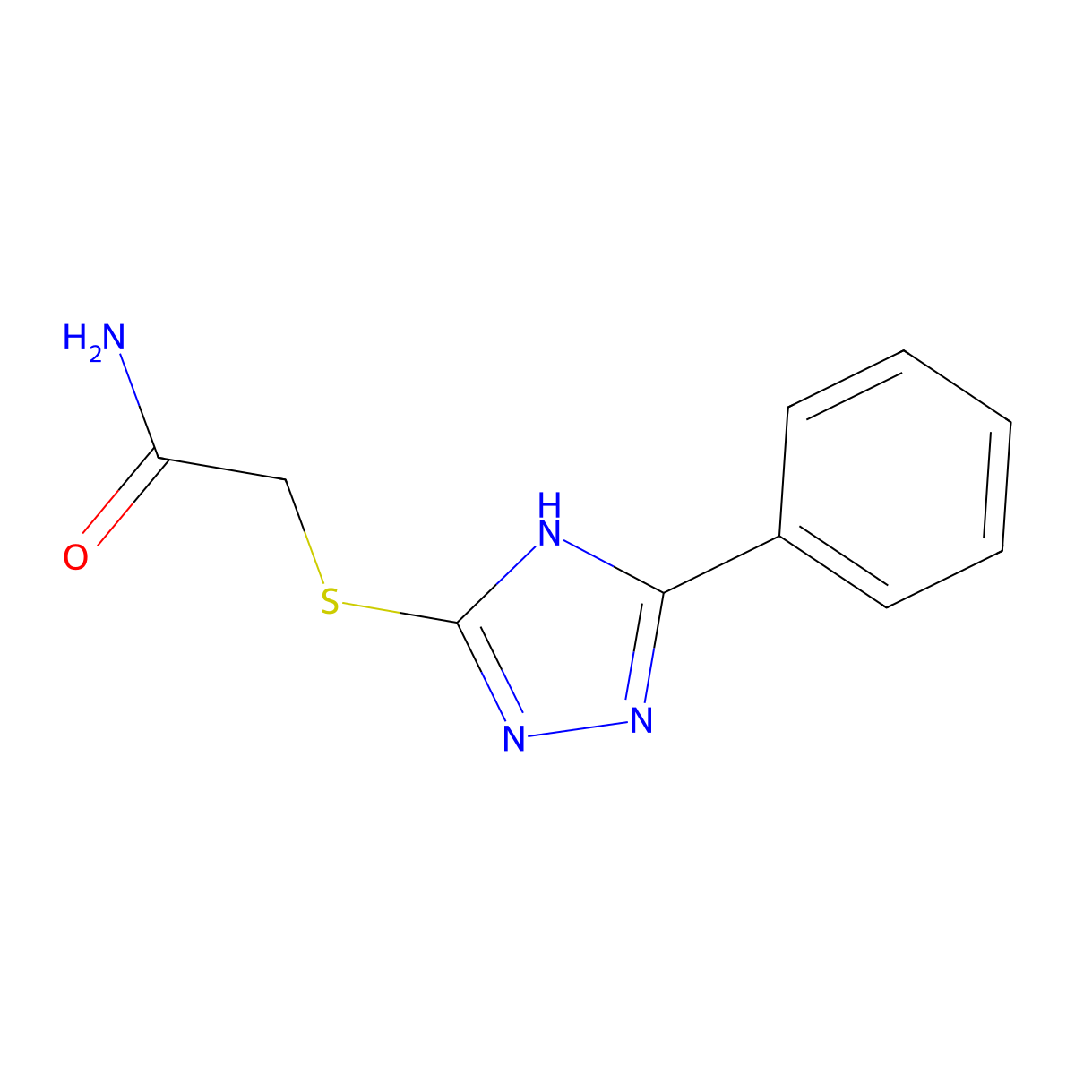 2-[(5-phenyl-1H-1,2,4-triazol-3-yl)sulfanyl]acetamide molecular structure, CAS 430443-08-6