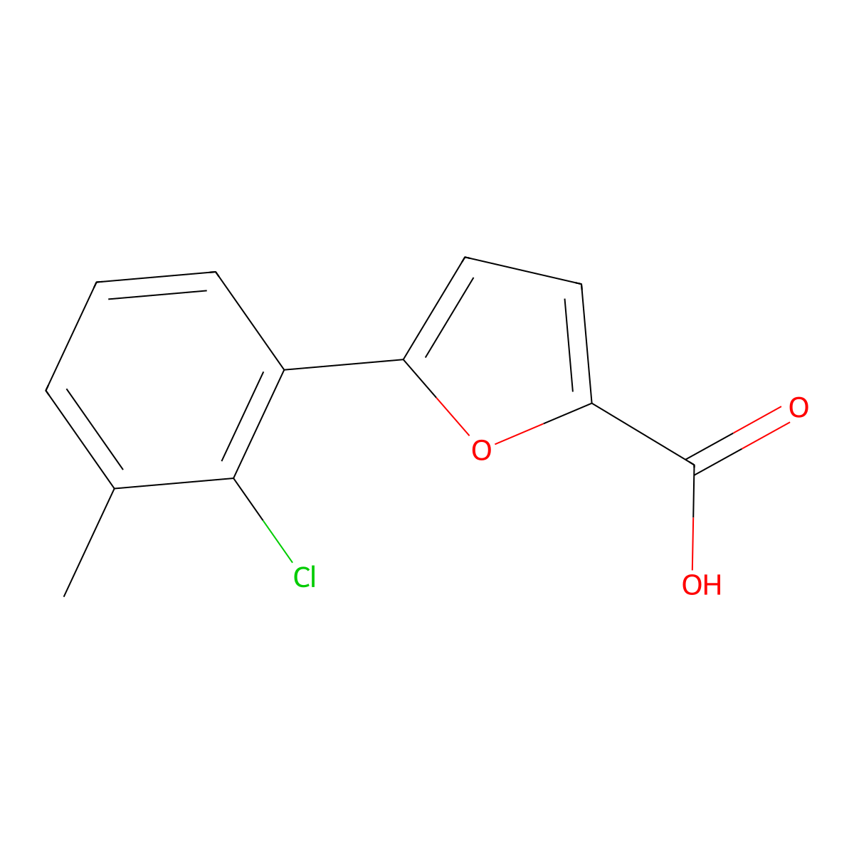 5-(2-Chloro-3-methylphenyl)furan-2-carboxylic acid molecular structure, CAS 430443-12-2