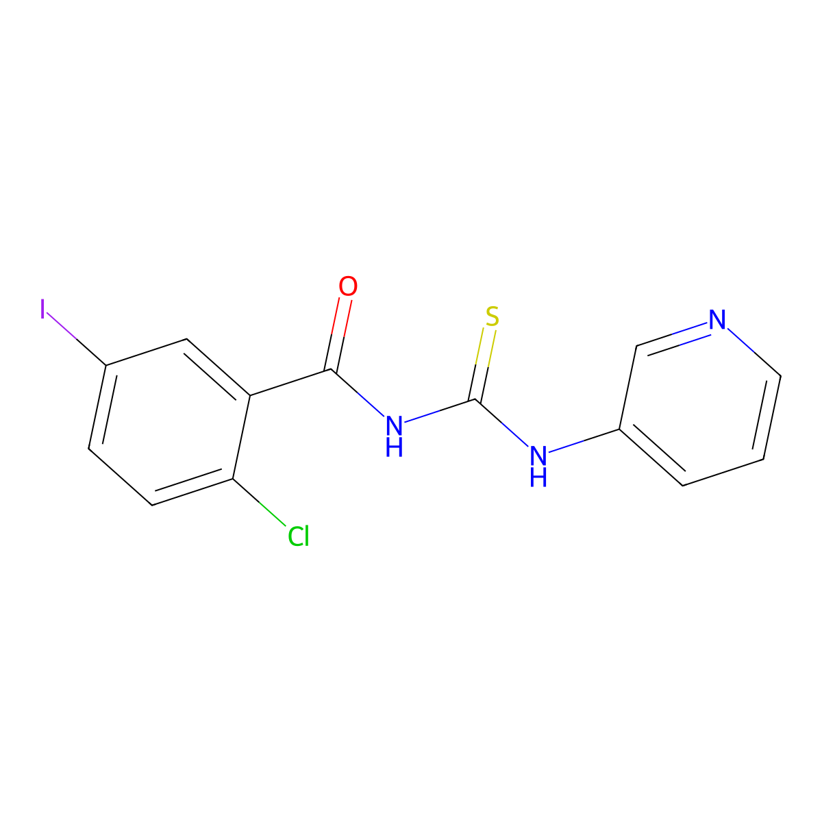 2-chloro-5-iodo-N-(pyridin-3-ylcarbamothioyl)benzamide molecular structure, CAS 430443-14-4