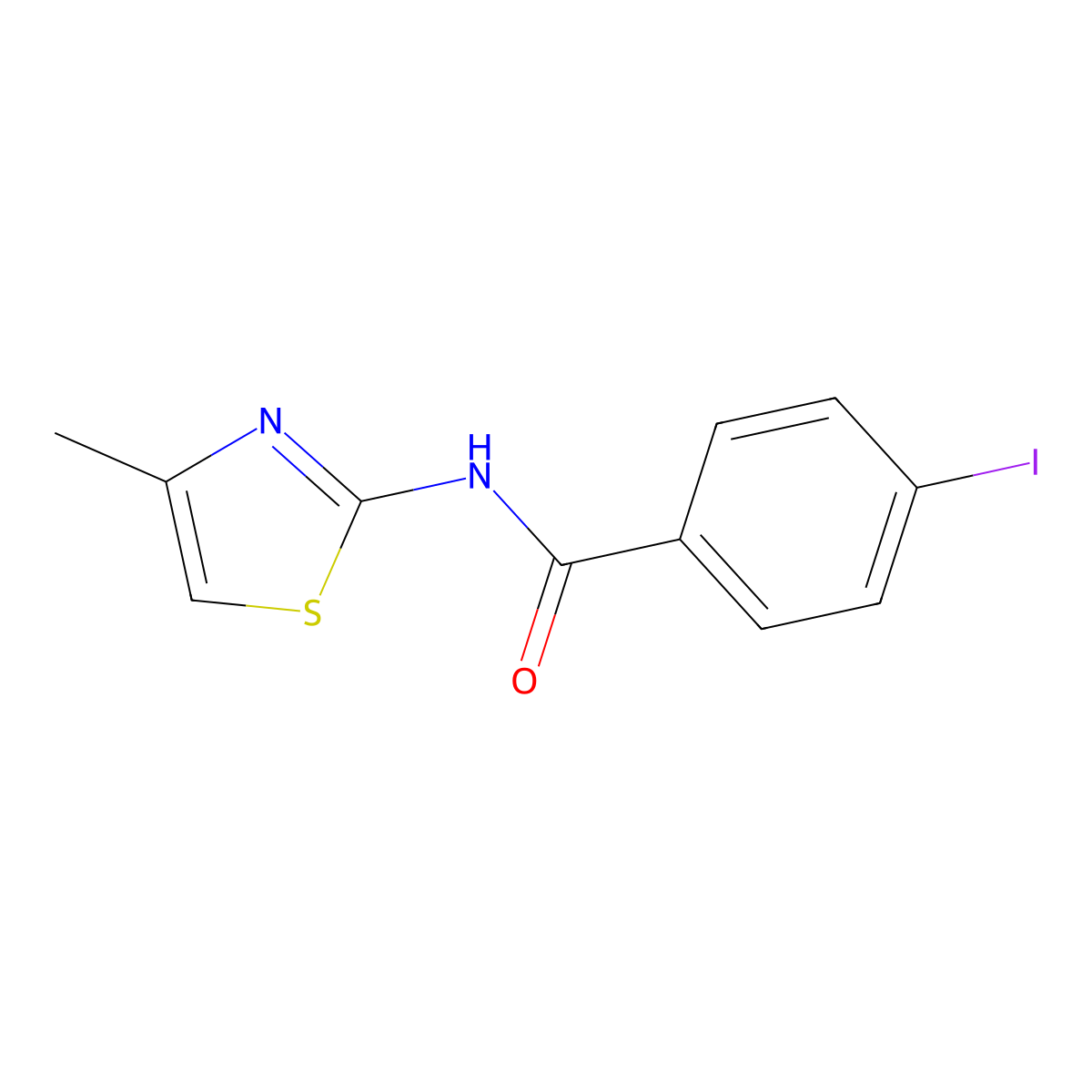 4-iodo-N-(4-methyl-1,3-thiazol-2-yl)benzamide molecular structure, CAS 430443-19-9