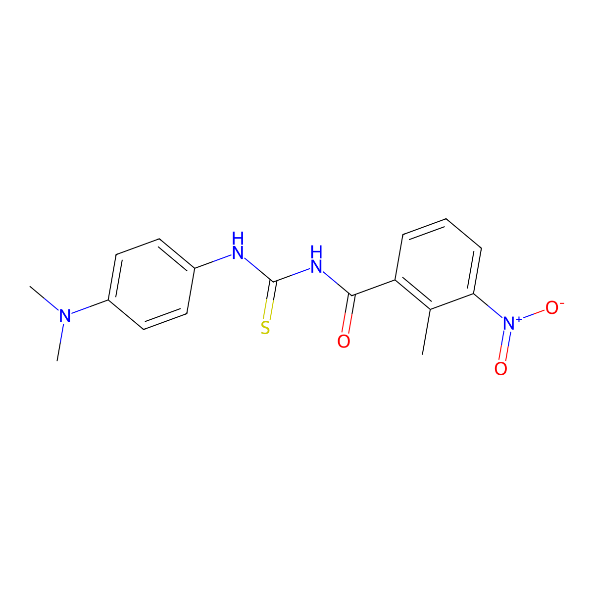 N-{[4-(dimethylamino)phenyl]carbamothioyl}-2-methyl-3-nitrobenzamide molecular structure, CAS 430443-24-6