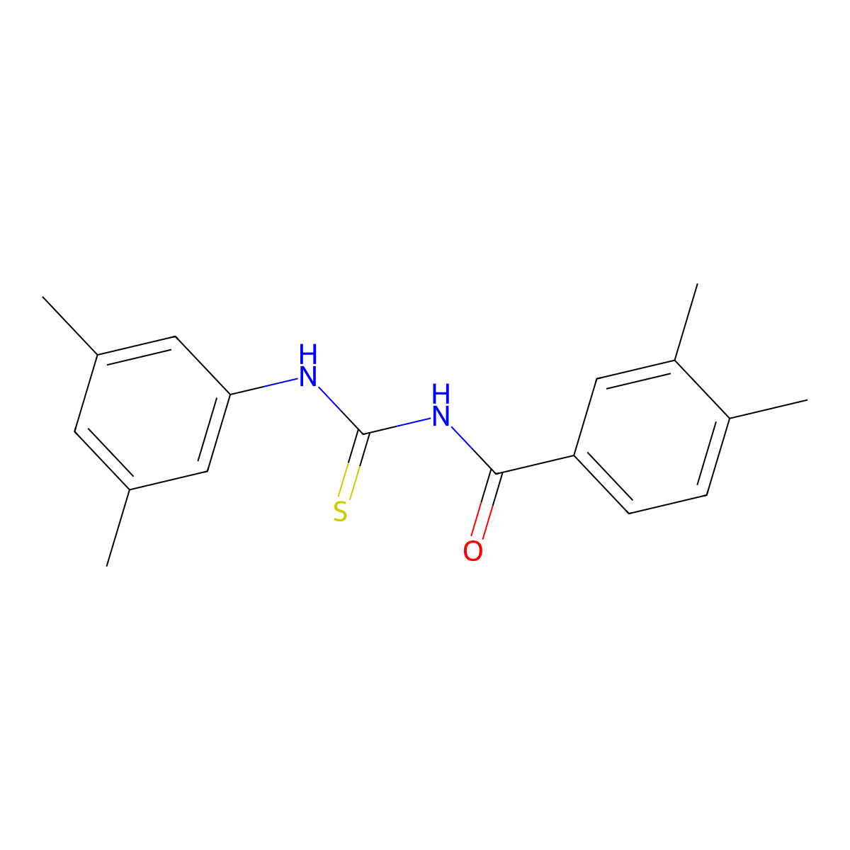N-[(3,5-dimethylphenyl)carbamothioyl]-3,4-dimethylbenzamide molecular structure, CAS 430443-28-0