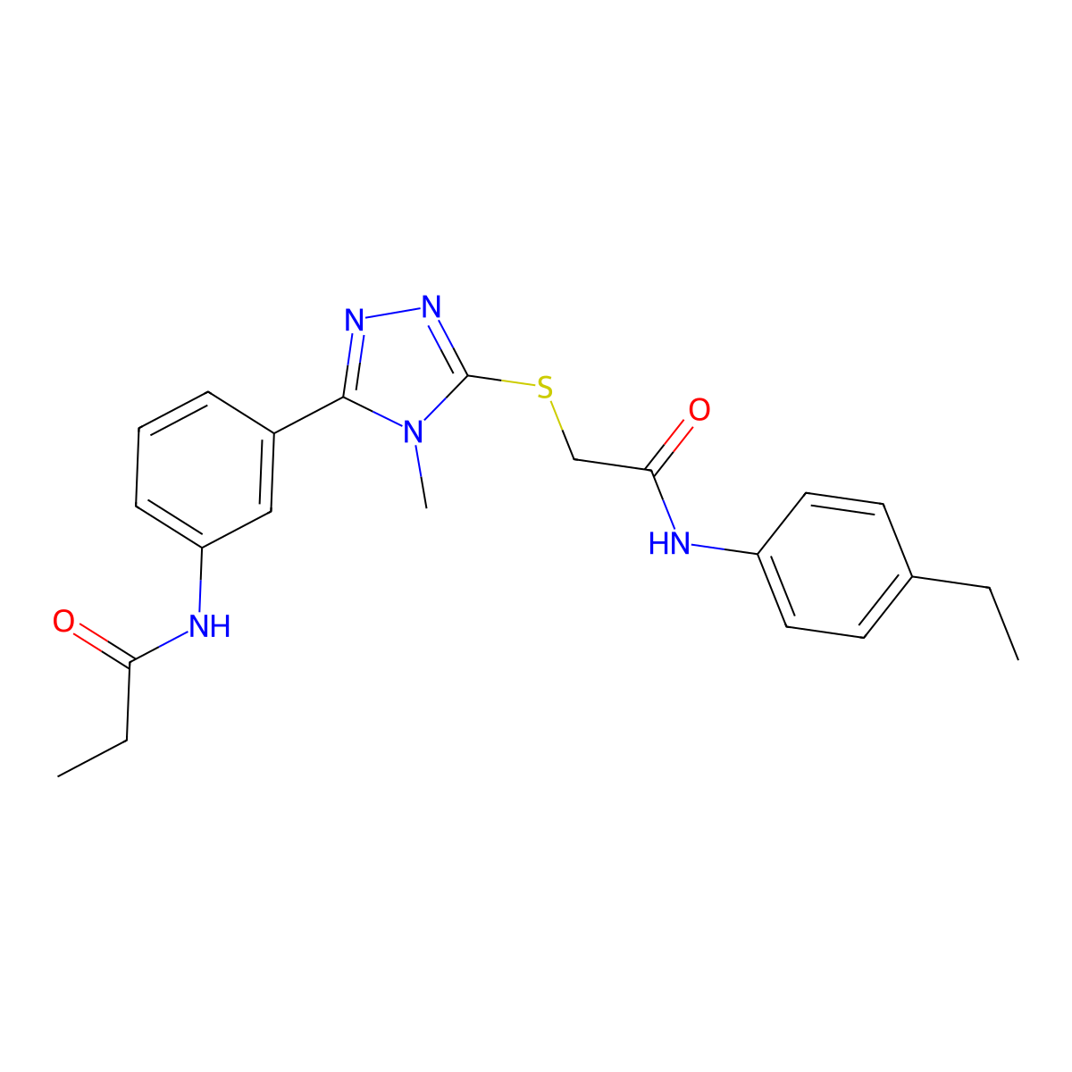 N-[3-[5-[2-(4-ethylanilino)-2-oxoethyl]sulfanyl-4-methyl-1,2,4-triazol-3-yl]phenyl]propanamide molecular structure, CAS 430443-42-8