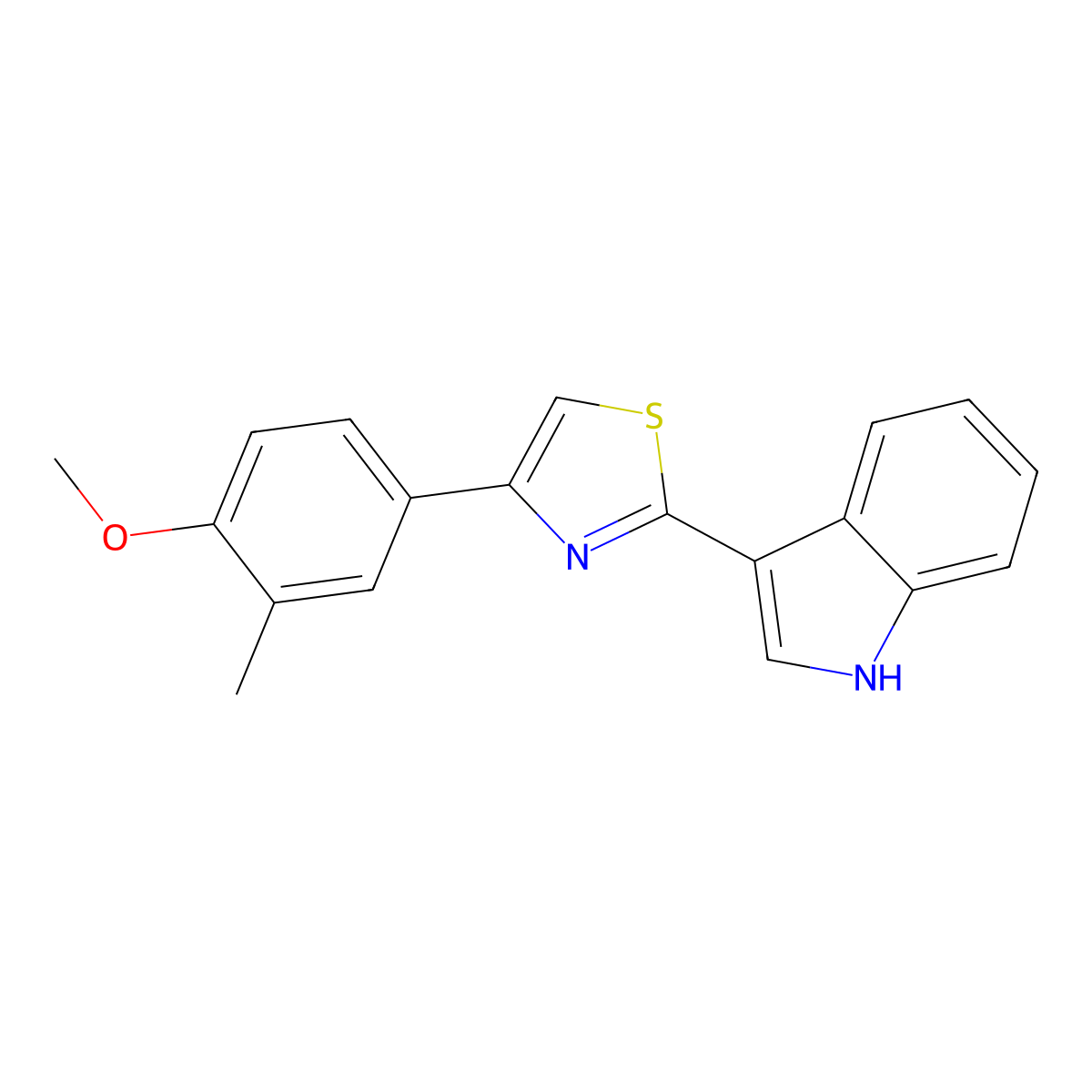 2-(1H-indol-3-yl)-4-(4-methoxy-3-methylphenyl)-1,3-thiazole molecular structure, CAS 430443-47-3