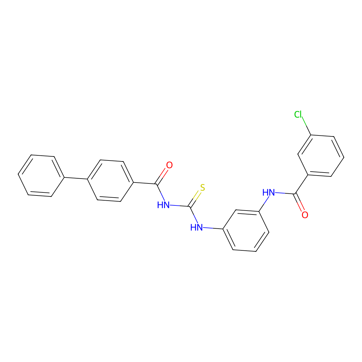 3-chloro-N-[3-[(4-phenylbenzoyl)carbamothioylamino]phenyl]benzamide molecular structure, CAS 430443-49-5