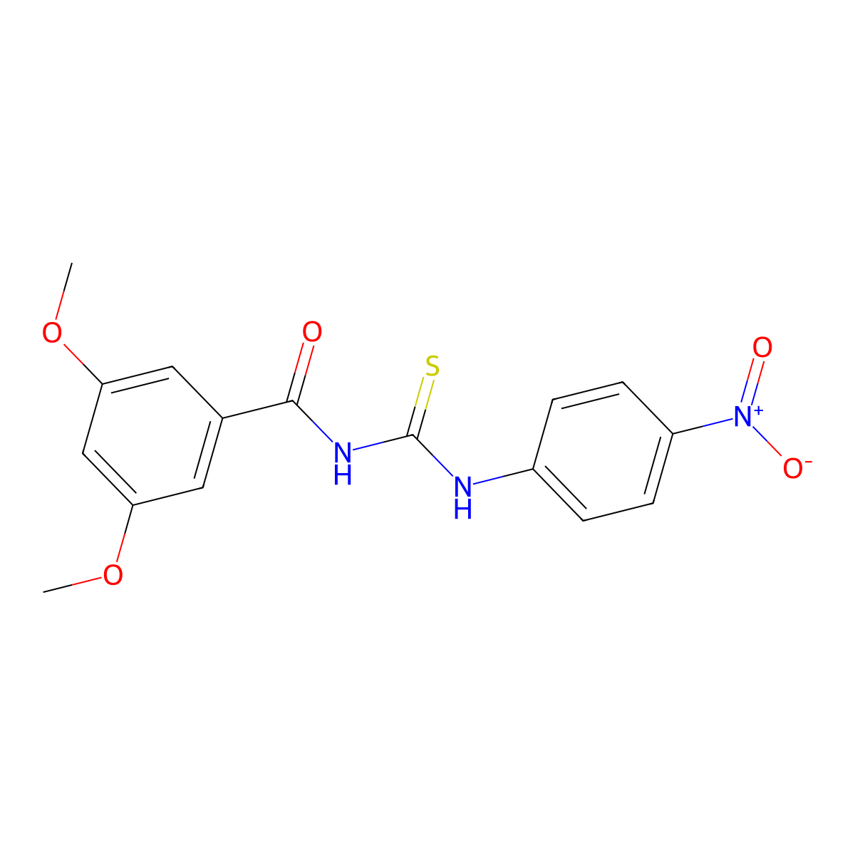 3,5-dimethoxy-N-[(4-nitrophenyl)carbamothioyl]benzamide molecular structure, CAS 430443-52-0
