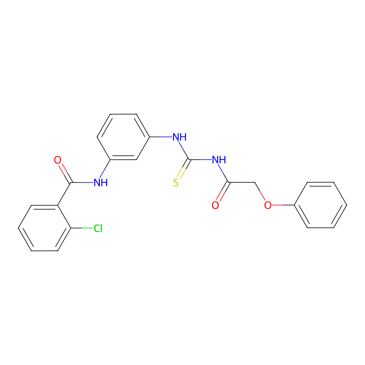 2-chloro-N-[3-[(2-phenoxyacetyl)carbamothioylamino]phenyl]benzamide molecular structure, CAS 430443-59-7