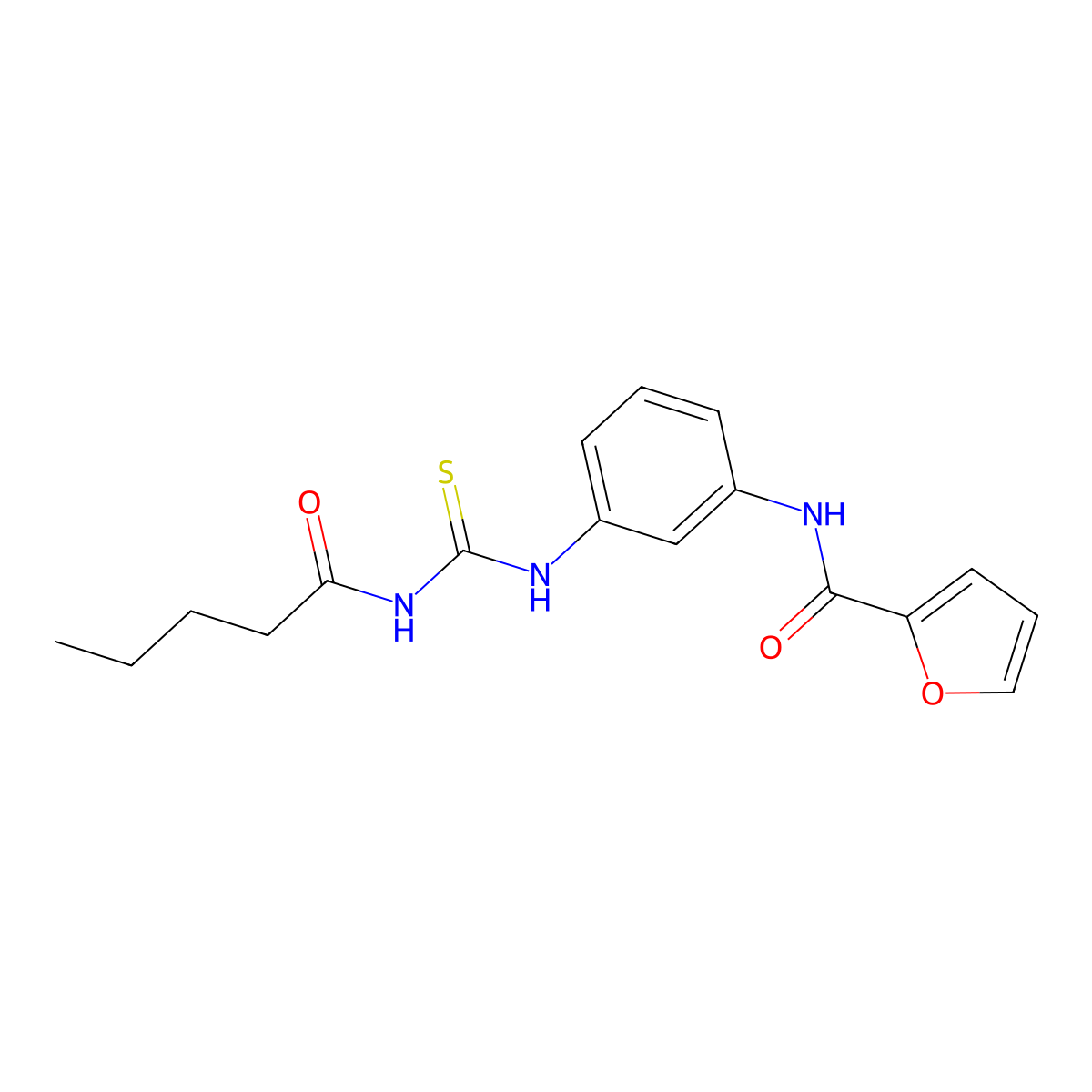 N-[3-(pentanoylcarbamothioylamino)phenyl]furan-2-carboxamide molecular structure, CAS 430443-61-1