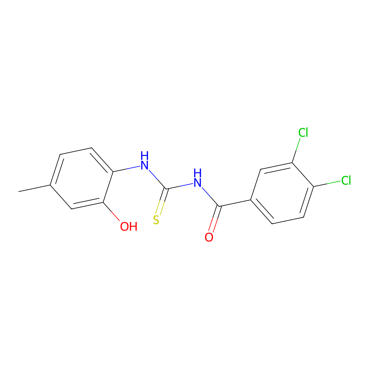 3,4-dichloro-N-[(2-hydroxy-4-methylphenyl)carbamothioyl]benzamide molecular structure, CAS 430443-71-3