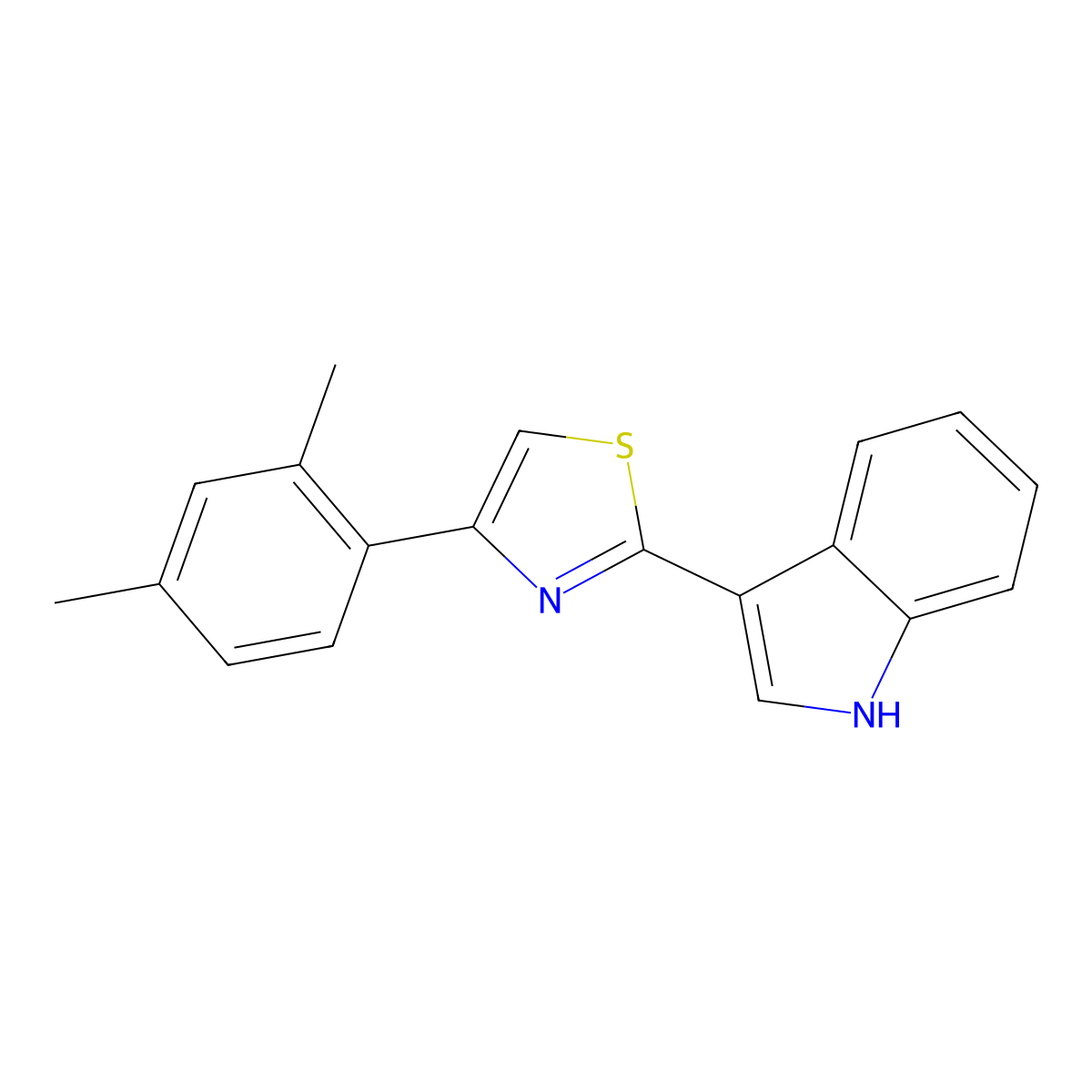 3-[4-(2,4-dimethylphenyl)-1,3-thiazol-2-yl]-1H-indole molecular structure, CAS 430443-75-7