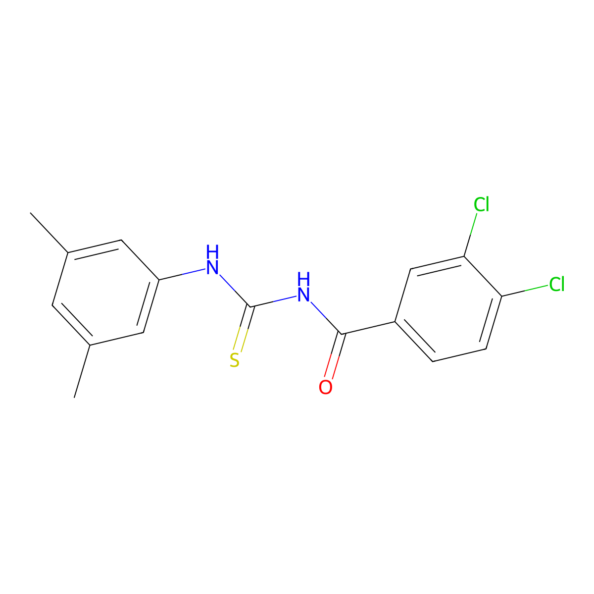 3,4-dichloro-N-[(3,5-dimethylphenyl)carbamothioyl]benzamide molecular structure, CAS 430443-80-4