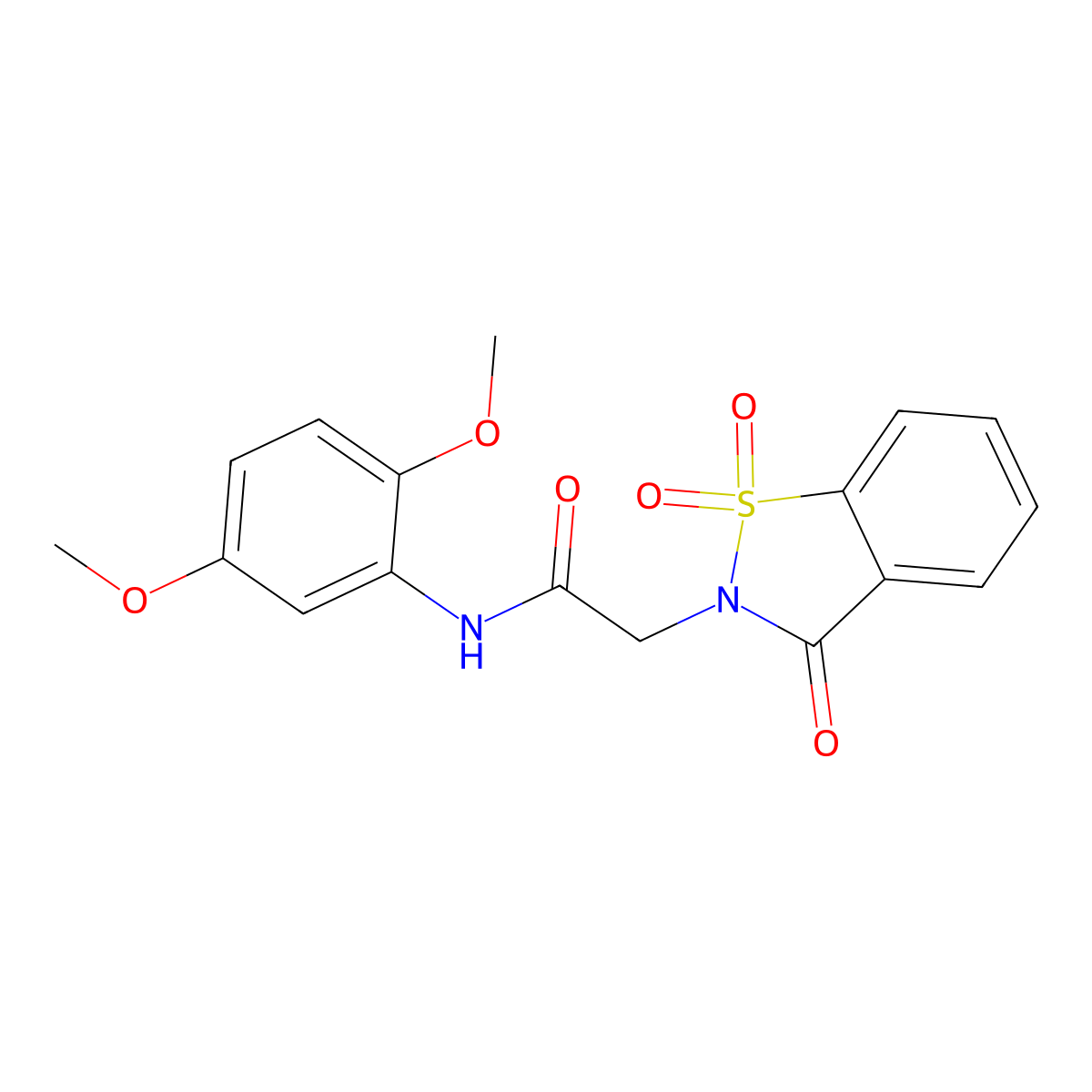 N-(2,5-dimethoxyphenyl)-2-(1,1,3-trioxo-1,2-benzothiazol-2-yl)acetamide molecular structure, CAS 430444-00-1