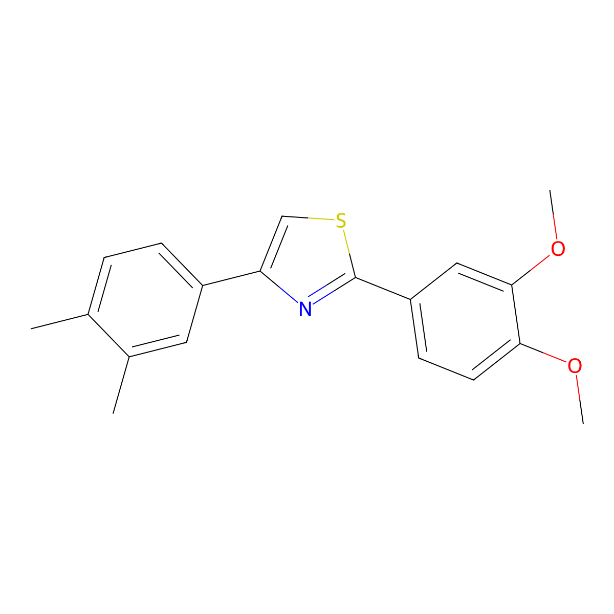 2-(3,4-Dimethoxyphenyl)-4-(3,4-dimethylphenyl)-1,3-thiazole molecular structure, CAS 430444-02-3