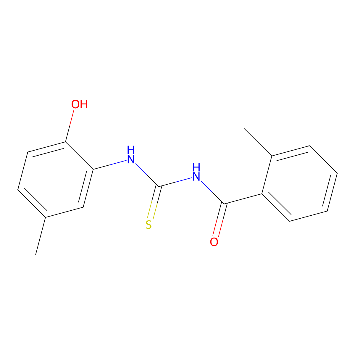 N-[(2-hydroxy-5-methylphenyl)carbamothioyl]-2-methylbenzamide molecular structure, CAS 430444-08-9