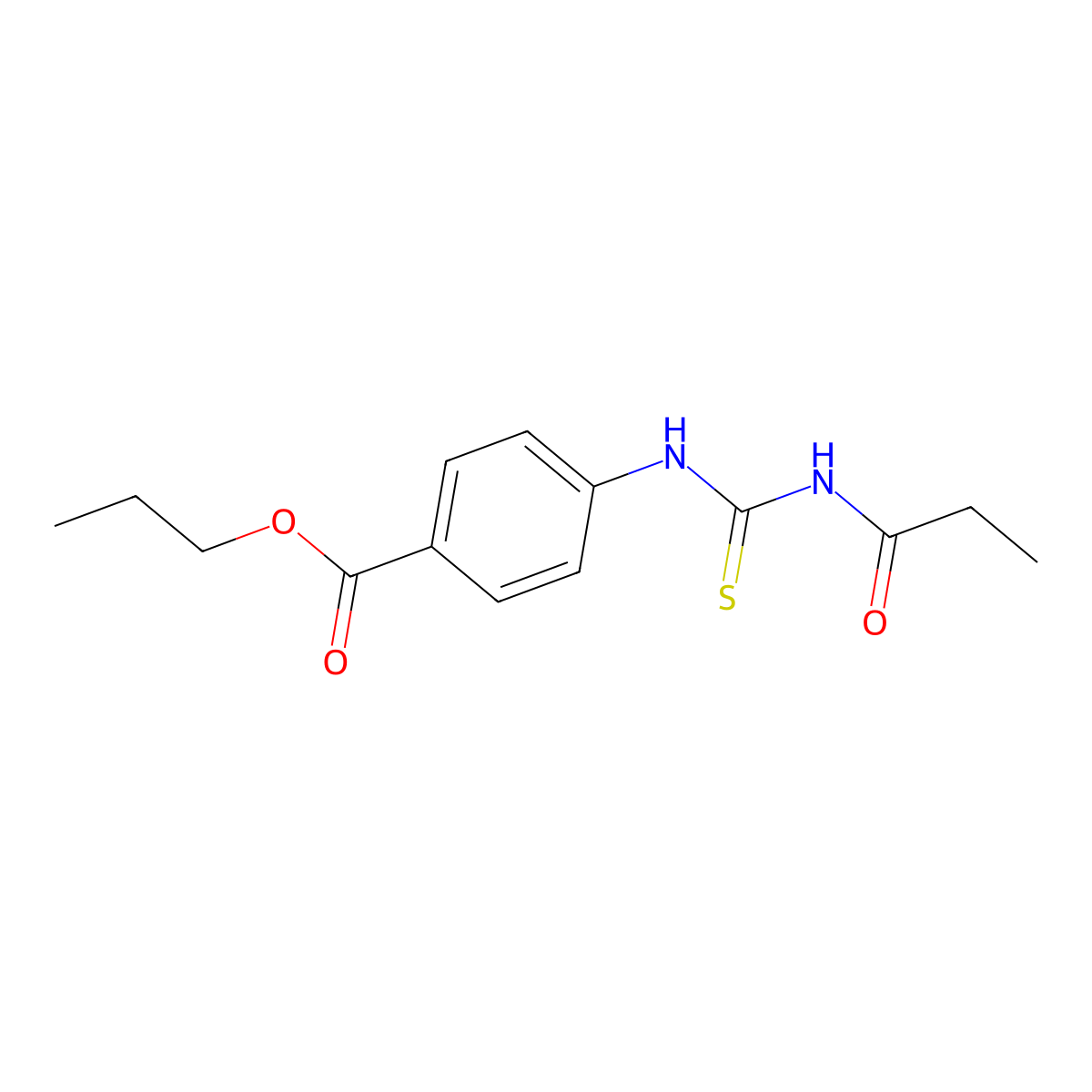 Propyl 4-(propanoylcarbamothioylamino)benzoate molecular structure, CAS 430444-17-0