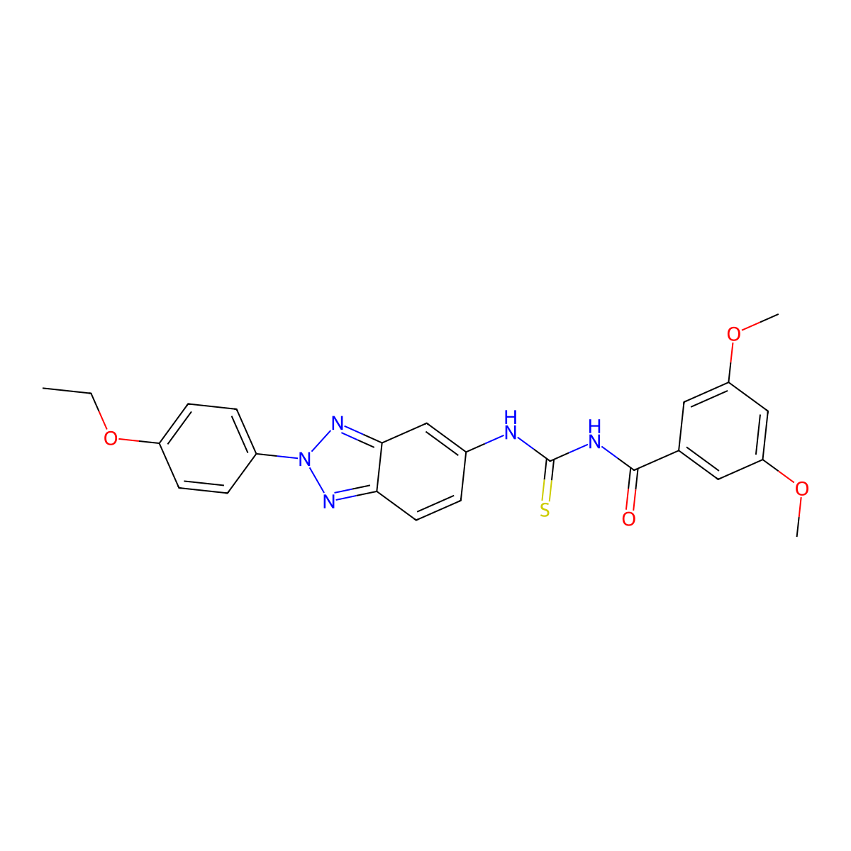 N-[[2-(4-ethoxyphenyl)benzotriazol-5-yl]carbamothioyl]-3,5-dimethoxybenzamide molecular structure, CAS 430444-18-1