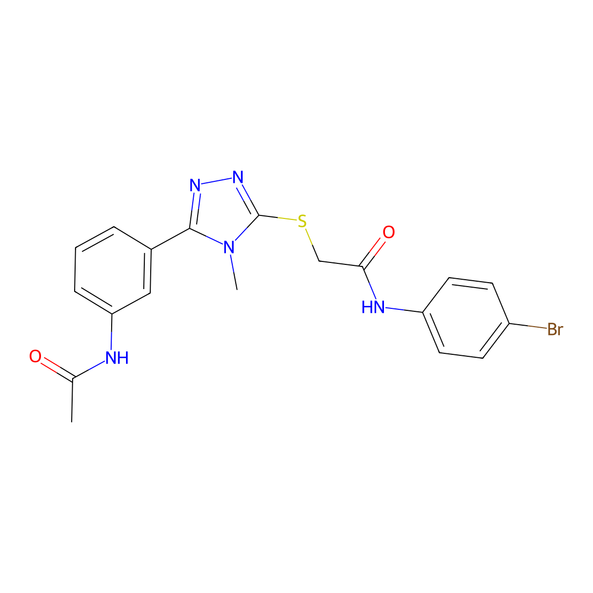 2-({5-[3-(acetylamino)phenyl]-4-methyl-4H-1,2,4-triazol-3-yl}sulfanyl)-N-(4-bromophenyl)acetamide molecular structure, CAS 430444-19-2
