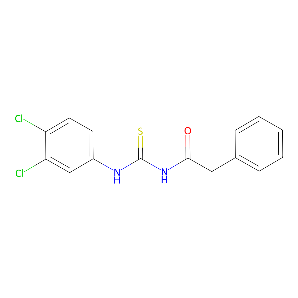 N-[(3,4-dichlorophenyl)carbamothioyl]-2-phenylacetamide molecular structure, CAS 430444-34-1