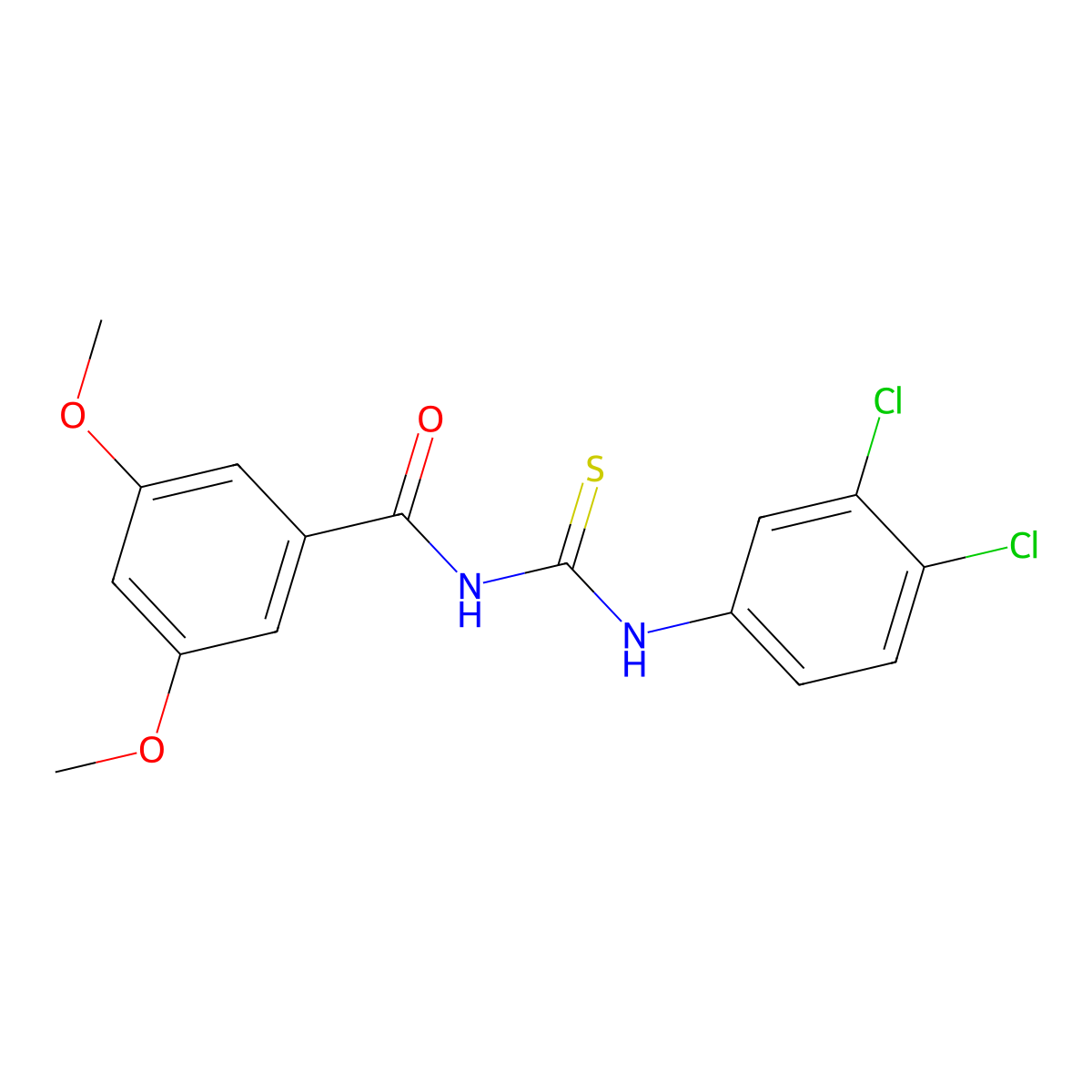 N-[(3,4-dichlorophenyl)carbamothioyl]-3,5-dimethoxybenzamide molecular structure, CAS 430444-36-3