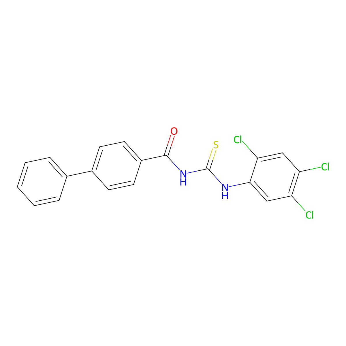 4-phenyl-N-[(2,4,5-trichlorophenyl)carbamothioyl]benzamide molecular structure, CAS 430444-39-6