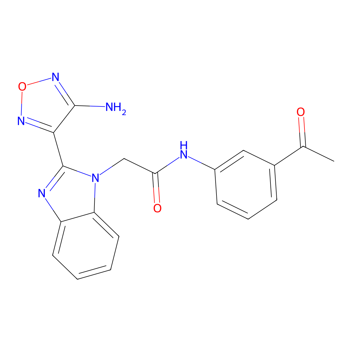 N-(3-acetylphenyl)-2-[2-(4-amino-1,2,5-oxadiazol-3-yl)benzimidazol-1-yl]acetamide molecular structure, CAS 430444-43-2