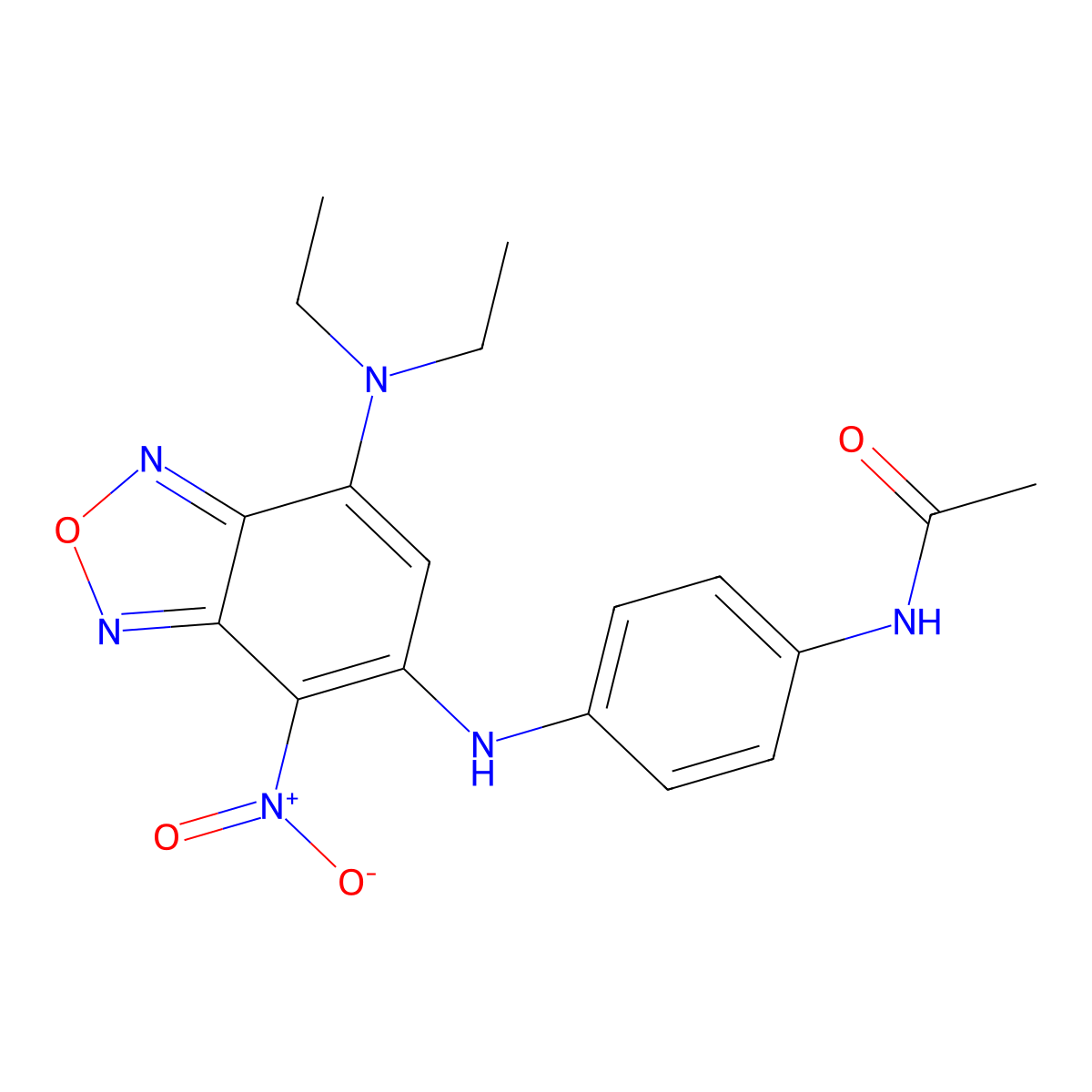 N-(4-{[7-(diethylamino)-4-nitro-2,1,3-benzoxadiazol-5-yl]amino}phenyl)acetamide molecular structure, CAS 430444-44-3