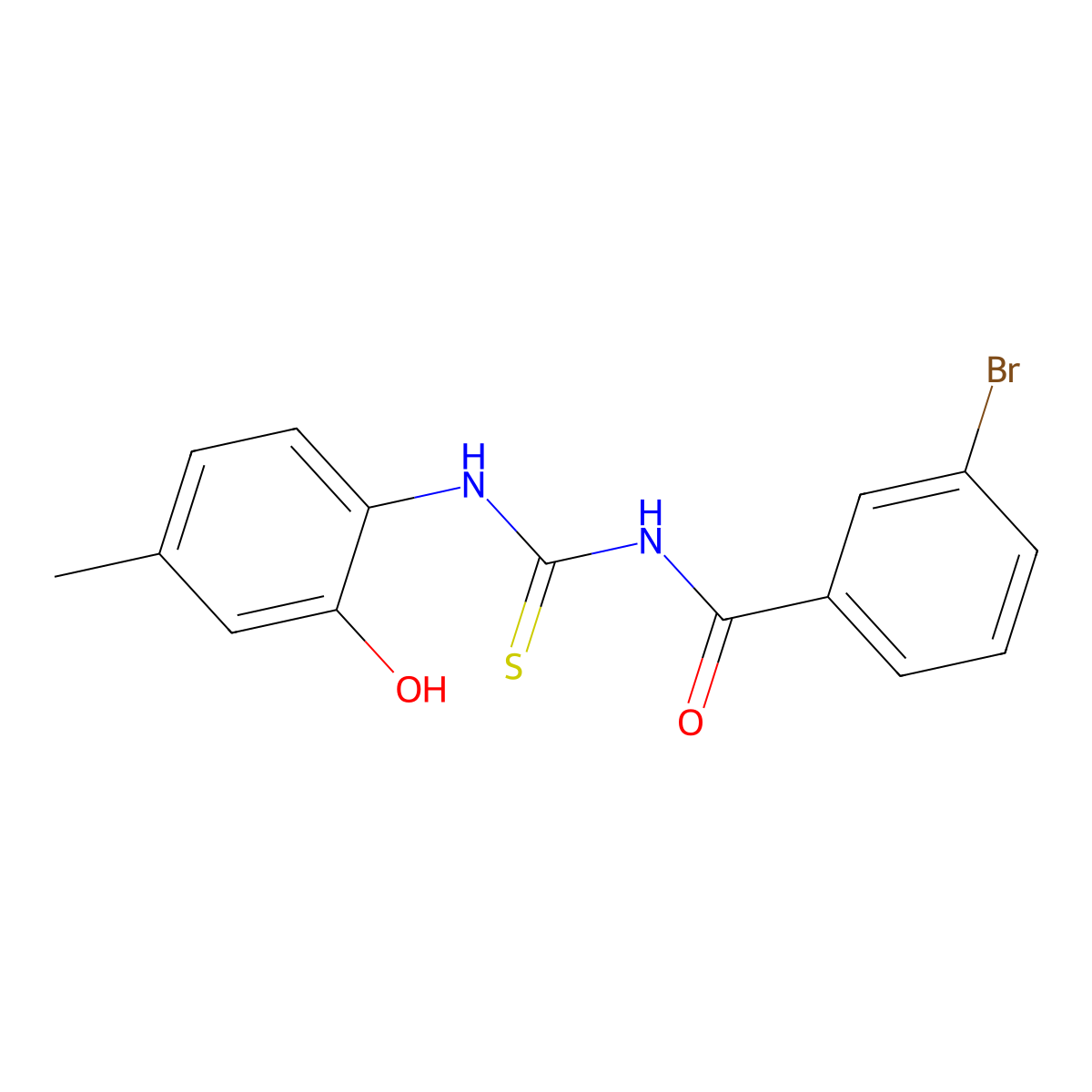 3-bromo-N-[(2-hydroxy-4-methylphenyl)carbamothioyl]benzamide molecular structure, CAS 430444-51-2