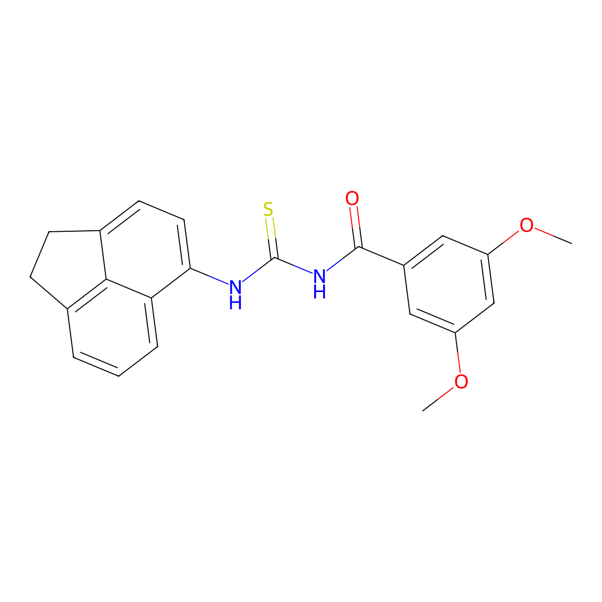 N-(1,2-dihydroacenaphthylen-5-ylcarbamothioyl)-3,5-dimethoxybenzamide molecular structure, CAS 430444-52-3