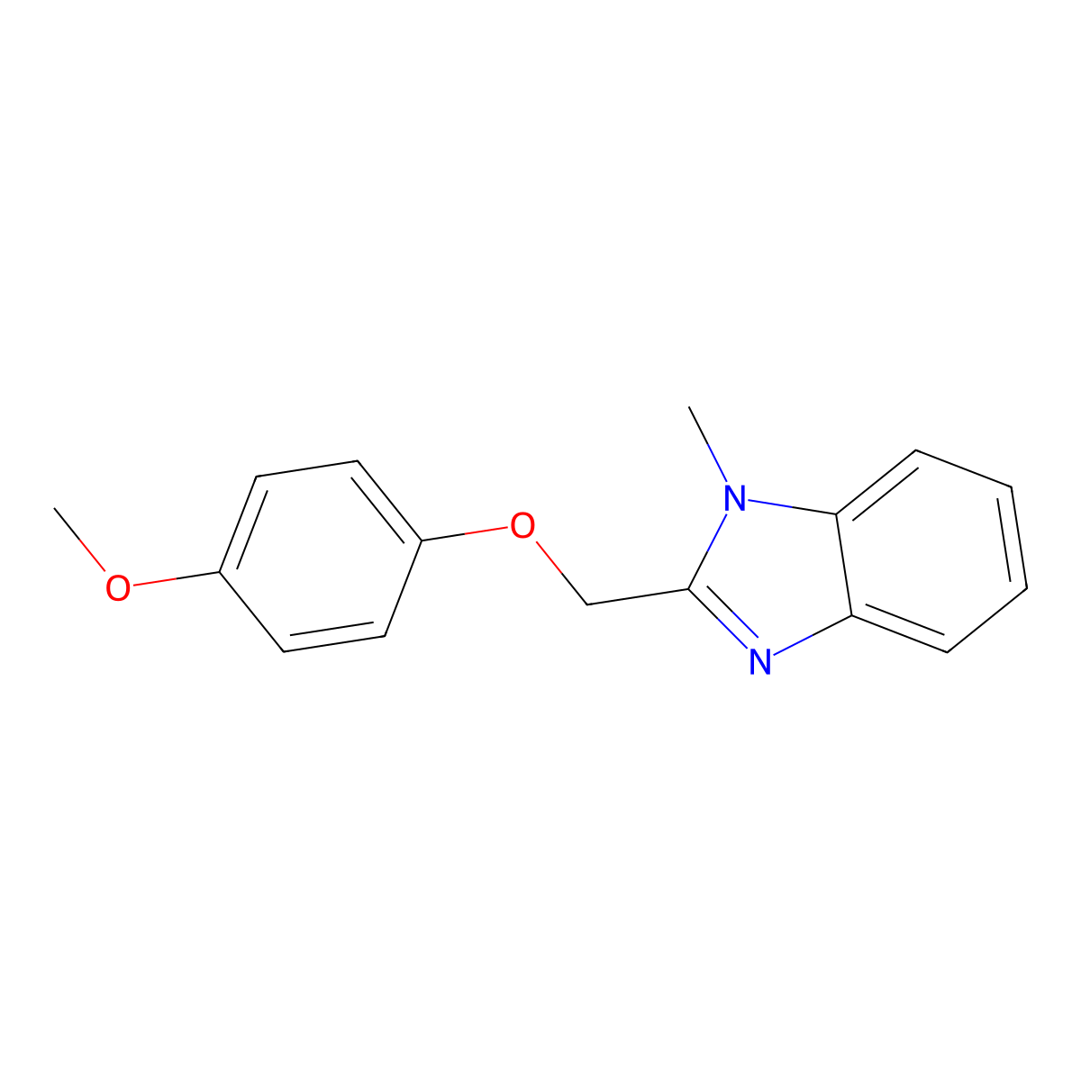 2-[(4-Methoxyphenoxy)methyl]-1-methylbenzimidazole molecular structure, CAS 430444-53-4