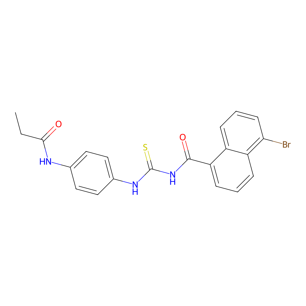 5-bromo-N-[[4-(propanoylamino)phenyl]carbamothioyl]naphthalene-1-carboxamide molecular structure, CAS 430444-71-6
