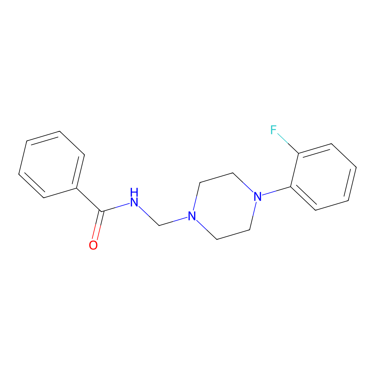 N-{[4-(2-fluorophenyl)piperazin-1-yl]methyl}benzamide molecular structure, CAS 430444-80-7