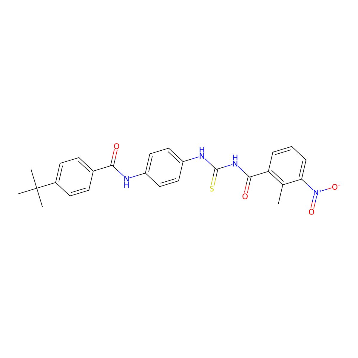 N-[[4-[(4-tert-butylbenzoyl)amino]phenyl]carbamothioyl]-2-methyl-3-nitrobenzamide molecular structure, CAS 430444-83-0