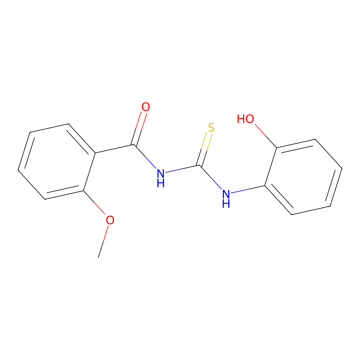 N-[(2-hydroxyphenyl)carbamothioyl]-2-methoxybenzamide molecular structure, CAS 430444-85-2