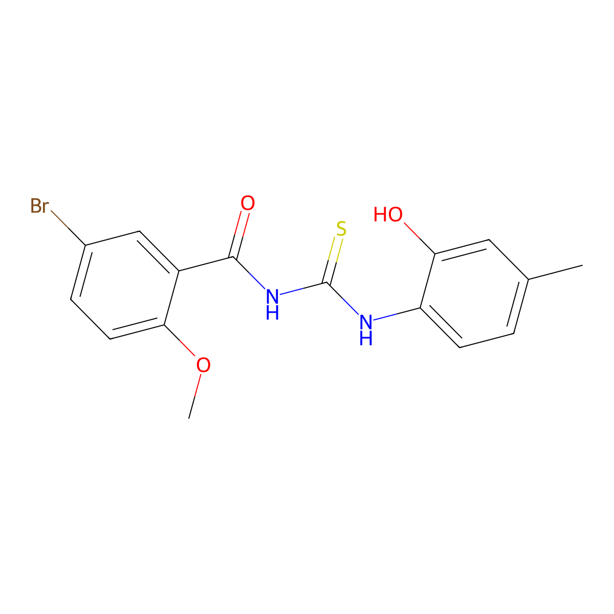 5-bromo-N-[(2-hydroxy-4-methylphenyl)carbamothioyl]-2-methoxybenzamide molecular structure, CAS 430444-96-5