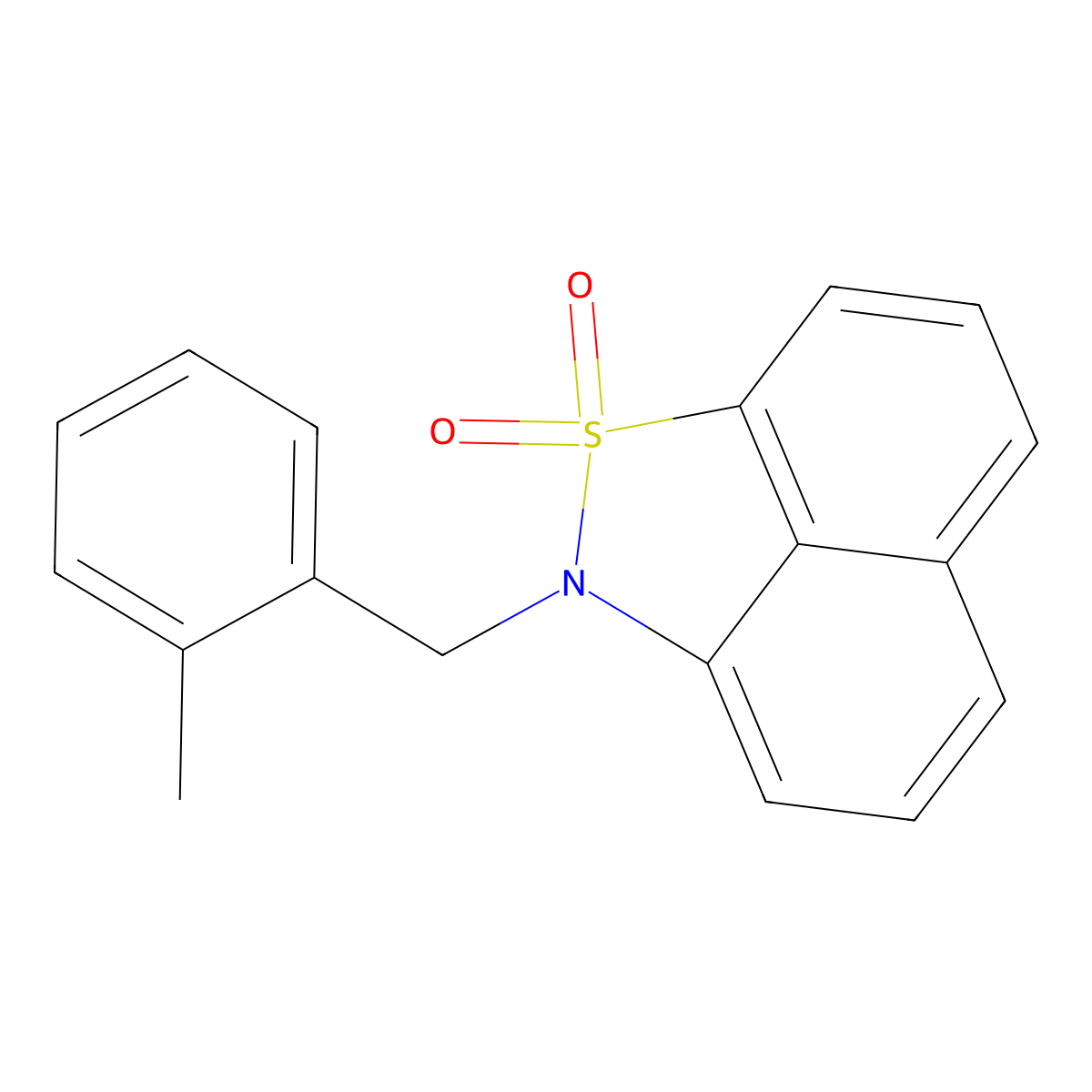 2-(2-methylbenzyl)-2H-naphtho[1,8-cd]isothiazole 1,1-dioxide molecular structure, CAS 430445-08-2
