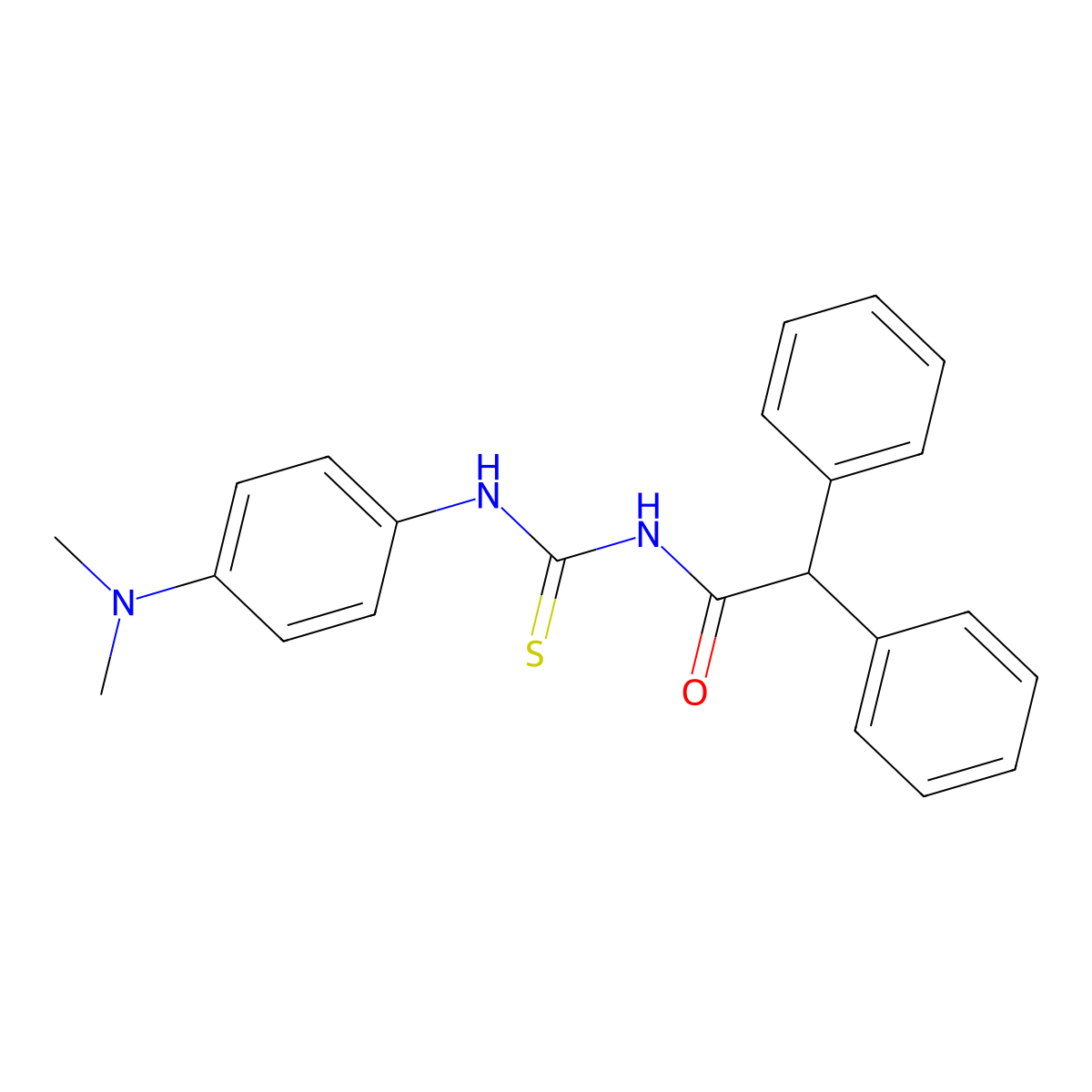 N-[4-(dimethylamino)phenyl]-N'-(diphenylacetyl)thiourea molecular structure, CAS 430445-13-9