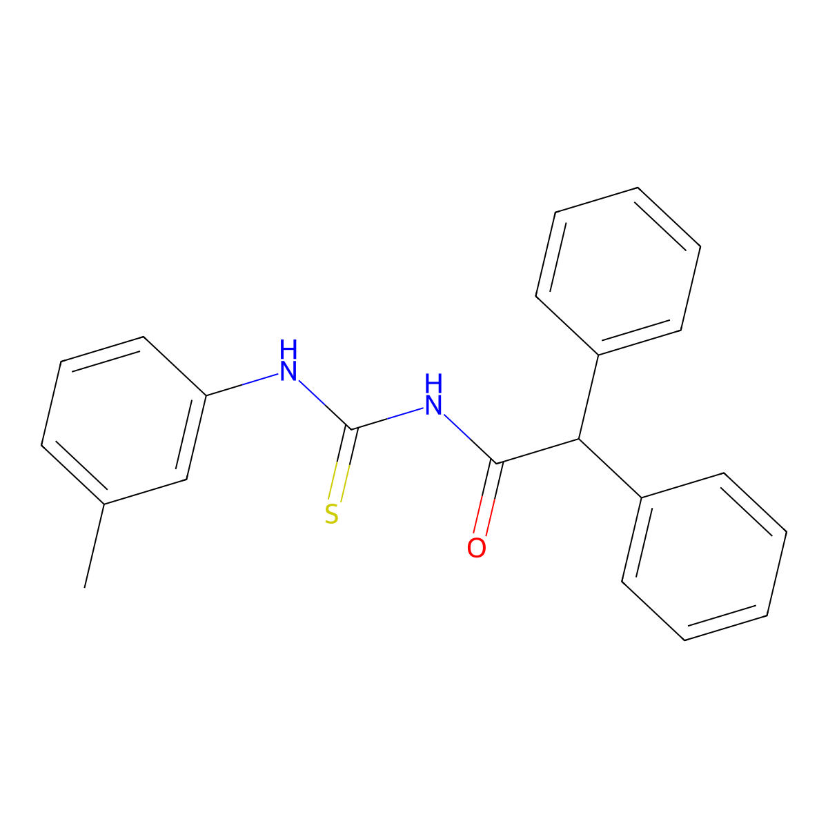 N-[(3-methylphenyl)carbamothioyl]-2,2-diphenylacetamide molecular structure, CAS 430445-17-3