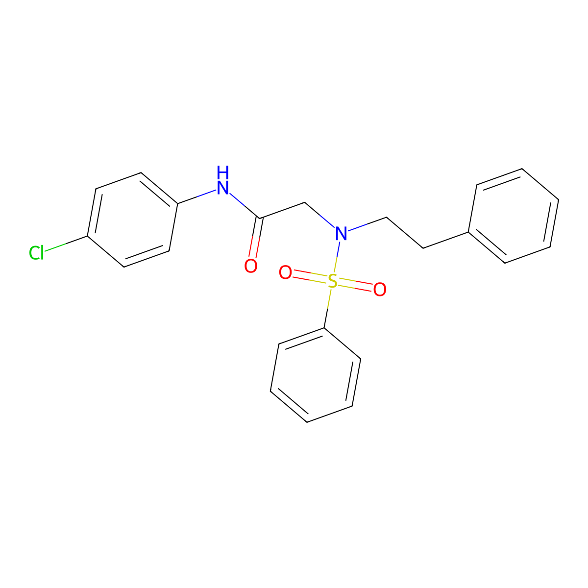 N-(4-chlorophenyl)-N~2~-(2-phenylethyl)-N~2~-(phenylsulfonyl)glycinamide molecular structure, CAS 430445-24-2