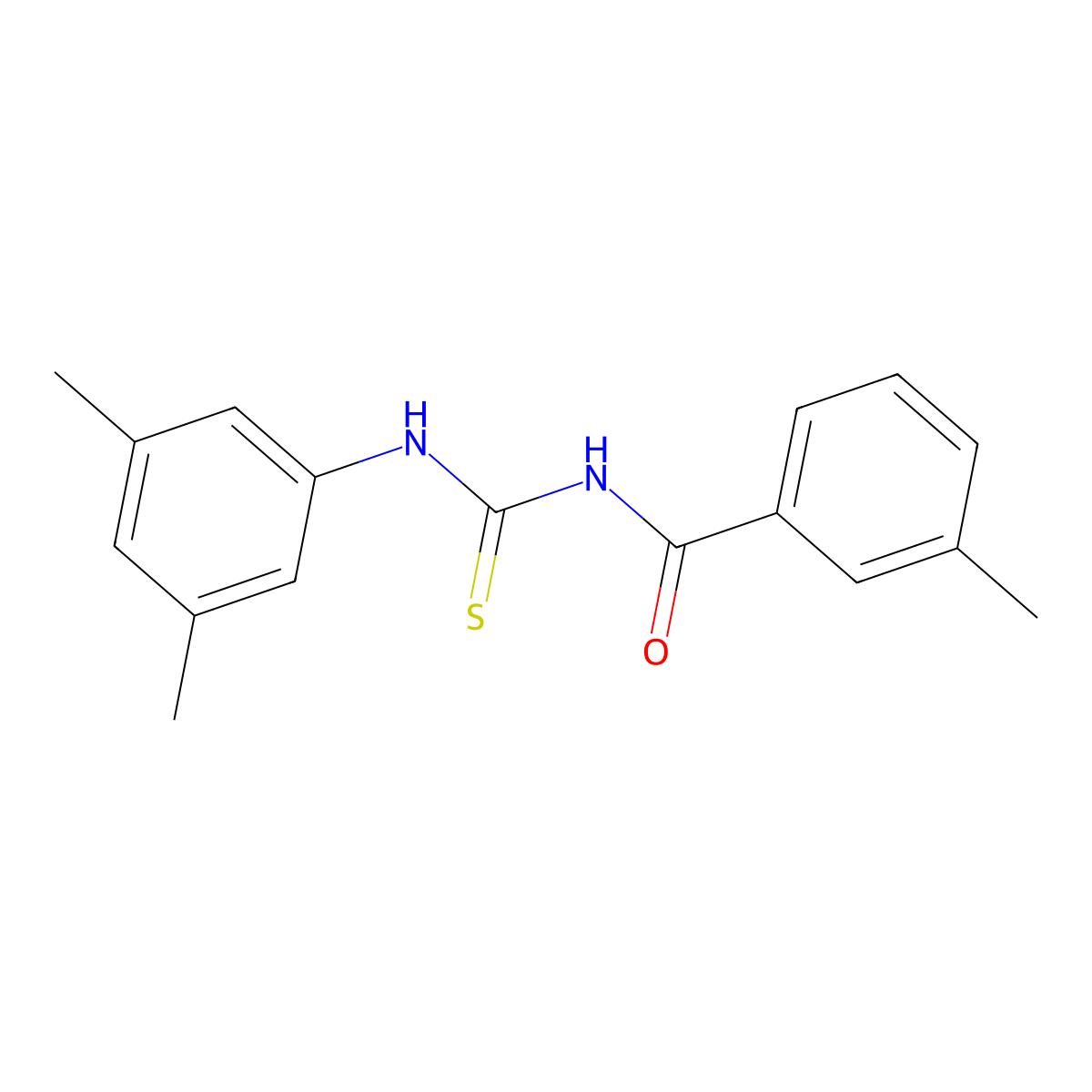 N-[(3,5-dimethylphenyl)carbamothioyl]-3-methylbenzamide molecular structure, CAS 430445-31-1