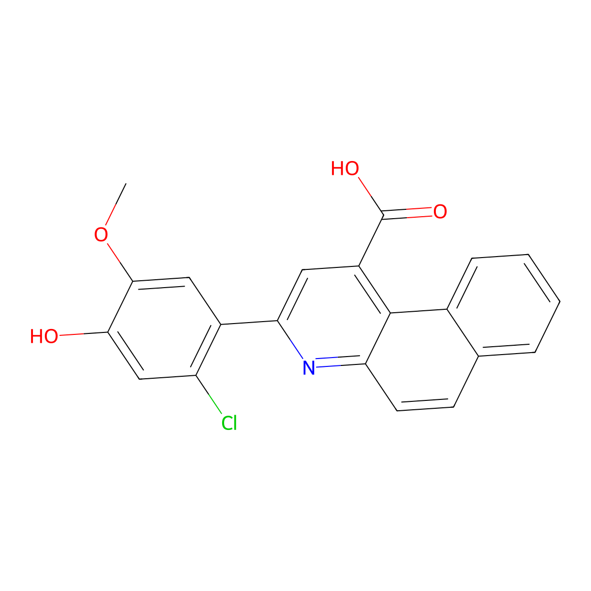 3-(2-Chloro-4-hydroxy-5-methoxyphenyl)benzo[f]quinoline-1-carboxylic acid molecular structure, CAS 430445-32-2