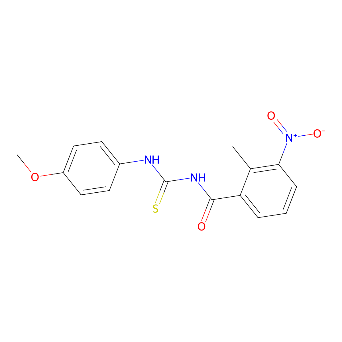 N-[(4-methoxyphenyl)carbamothioyl]-2-methyl-3-nitrobenzamide molecular structure, CAS 430445-57-1