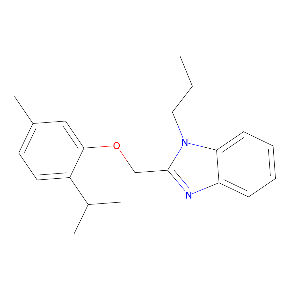 2-[(5-Methyl-2-propan-2-ylphenoxy)methyl]-1-propylbenzimidazole molecular structure, CAS 430445-59-3