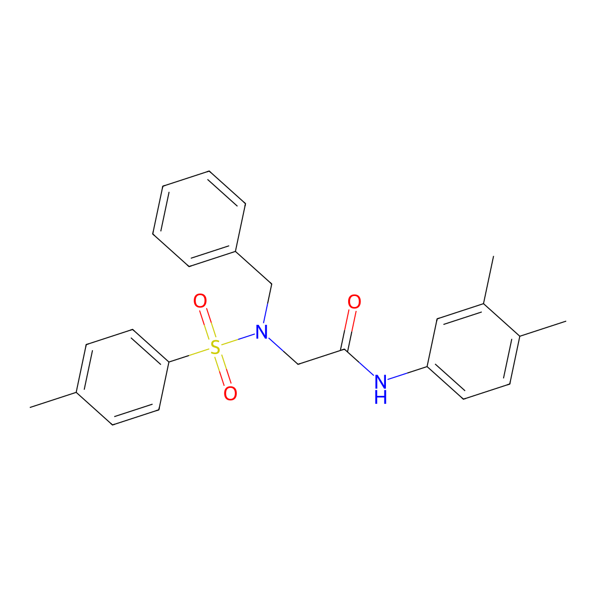 2-[benzyl-(4-methylphenyl)sulfonylamino]-N-(3,4-dimethylphenyl)acetamide molecular structure, CAS 430445-66-2
